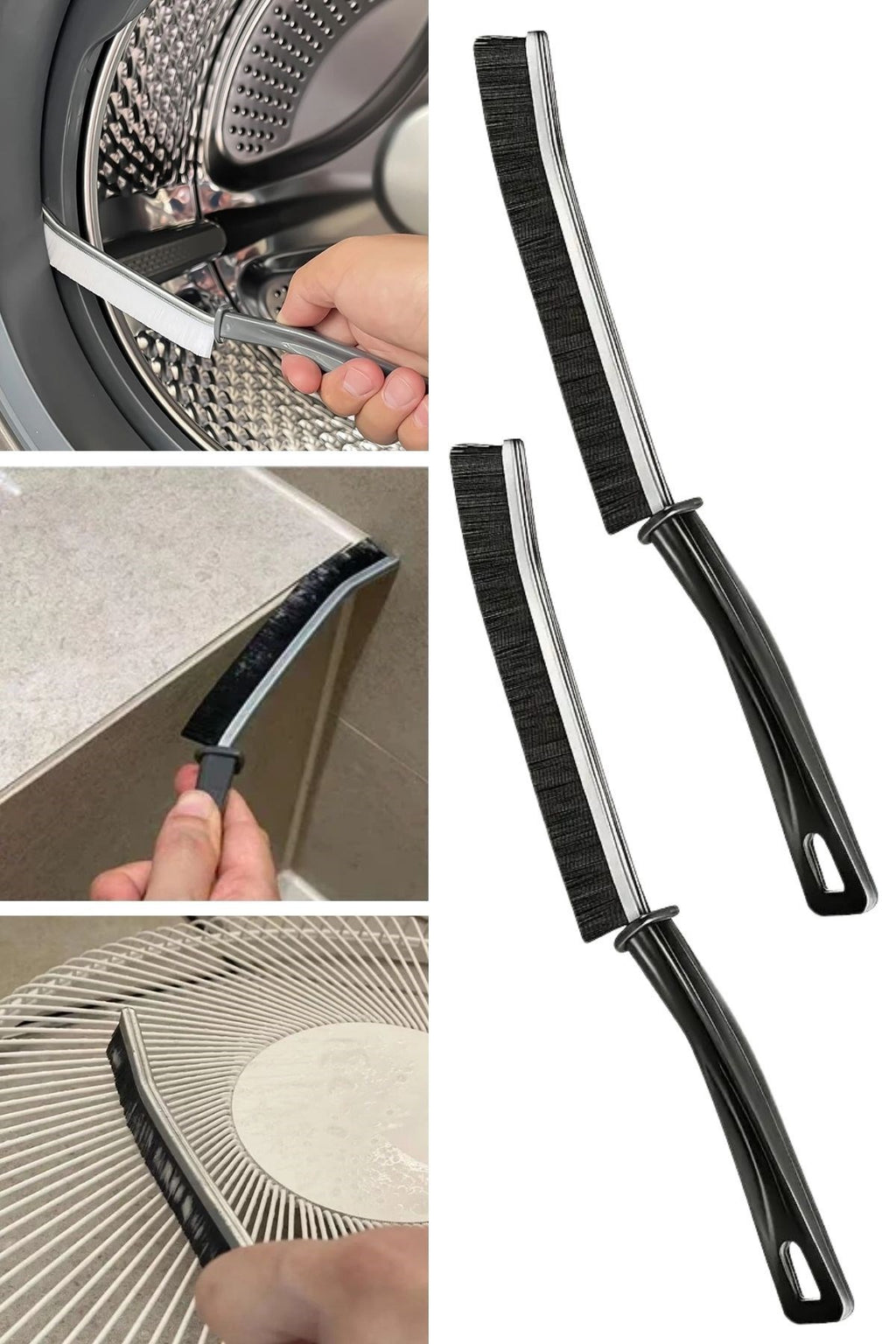 GENEL® 2li Çok Amaçlı Multi Ince Temizlik Fırçası Derz Arası Banyo Mutfak Lavabo Detay Temizleme Fırçası