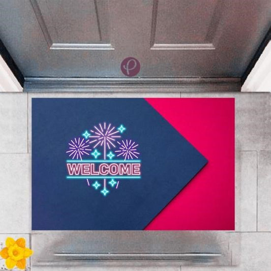 Kapı Önü Paspası Dekoratif Dijital Baskı Welcome P-2341 - UcuzaGeliyor