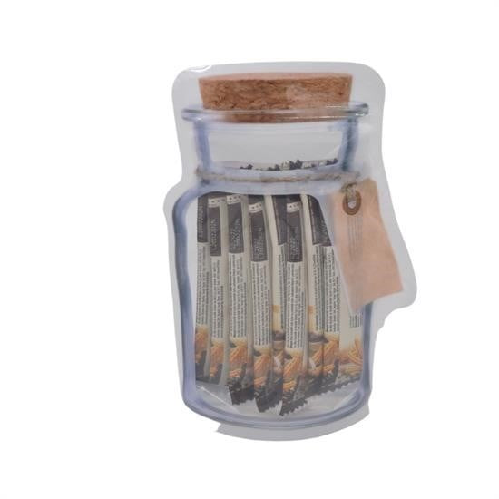 GENEL® Kavanoz Görünümlü Kilitli Poşet Çıtçıtlı ve Pratik Torba 4 Adet