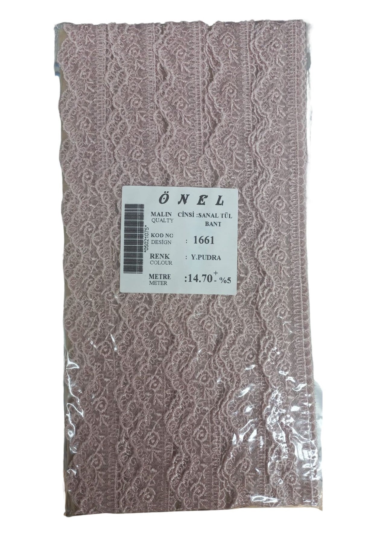 Dantel Polyester Sanal Tül Bant Y.Pudra 14,70 Metre En 6 cm ON-1661-PU - UcuzaGeliyor