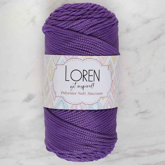 Loren Polyester Soft Macrame Koyu Mor El Örgü İpi - LM025 - 34434 - UcuzaGeliyor