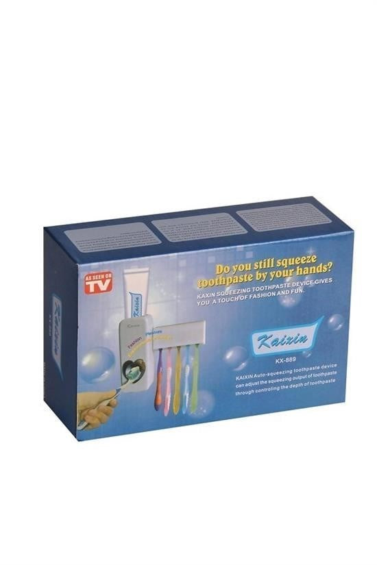 BUFFER® Otomatik Diş Macunu Sıkacağı ve 5 Adet Diş Fırası Tutacağı Diş Fırçalığı