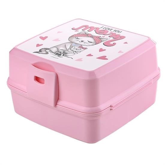 GENEL® Kendiliğinden Kaşık Çatallı Beslenme Kutusu 4 Bölmeli Çocuk Beslenme Kabı Saklama Kutusu