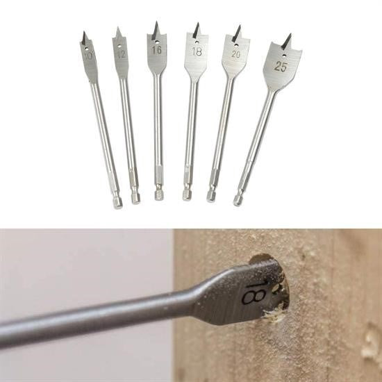 GENEL® 6 Parça Tahta Ahşap Oyma Yaprak Matkap Ucu Seti