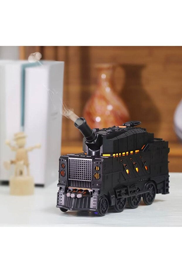 sonx Buhar Efektli Zırhlı Tren Tasarımlı Aromaterapi Hava Nemlendirici - LED Işıklı, Sessiz ve USB Şarjlı