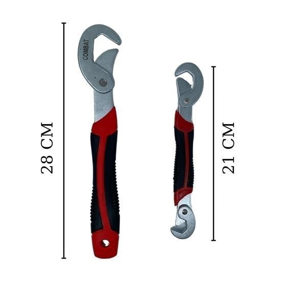 GENEL® Çok Fonksiyonlu Ergonomik  Ayarlanabilir Büyük Küçük Akıllı Pense Anahtar 2li Set - UcuzaGeliyor