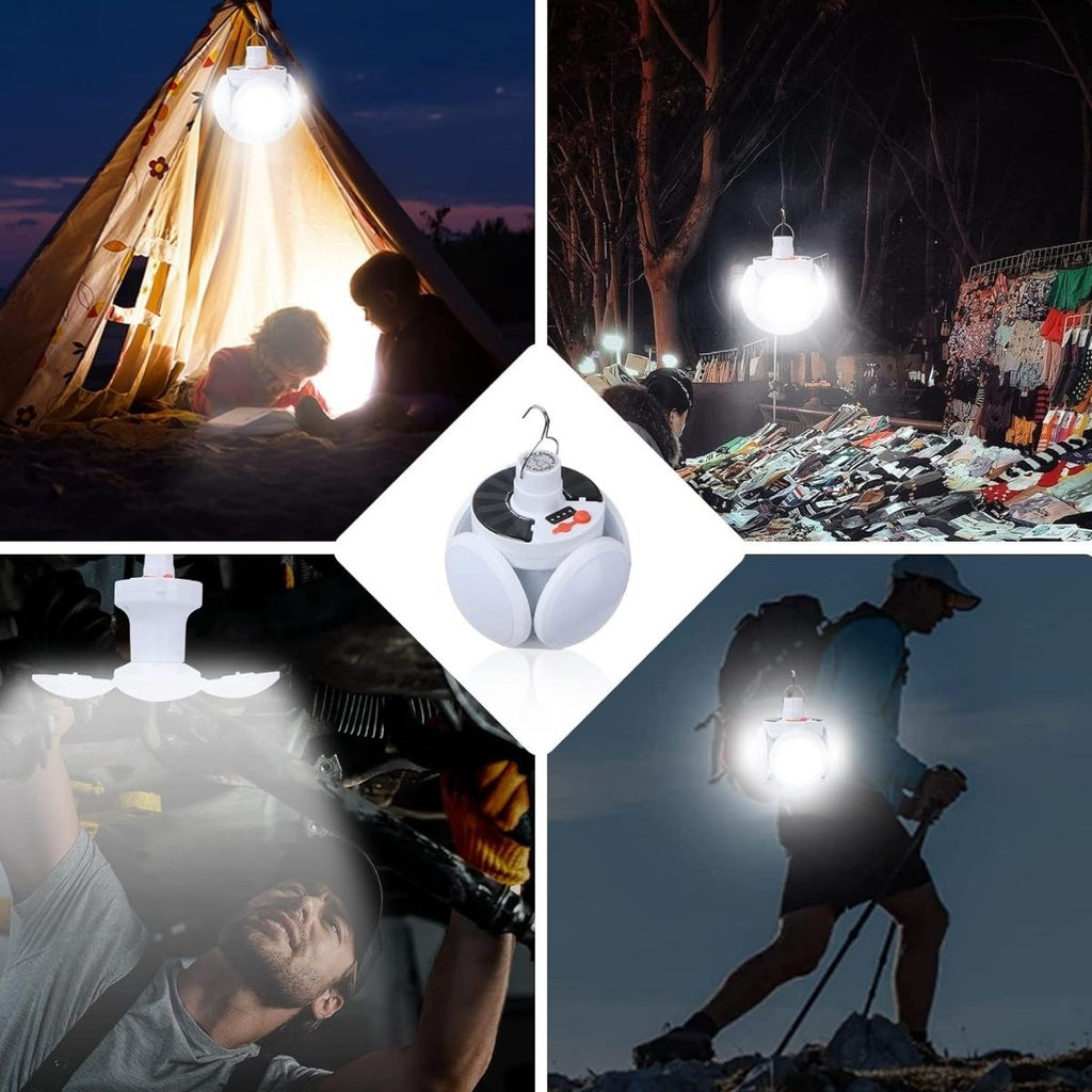 BUFFER®  Solar Panelli Şarjlı 5'li Katlanabilir Acil Durum Kamp Lambası