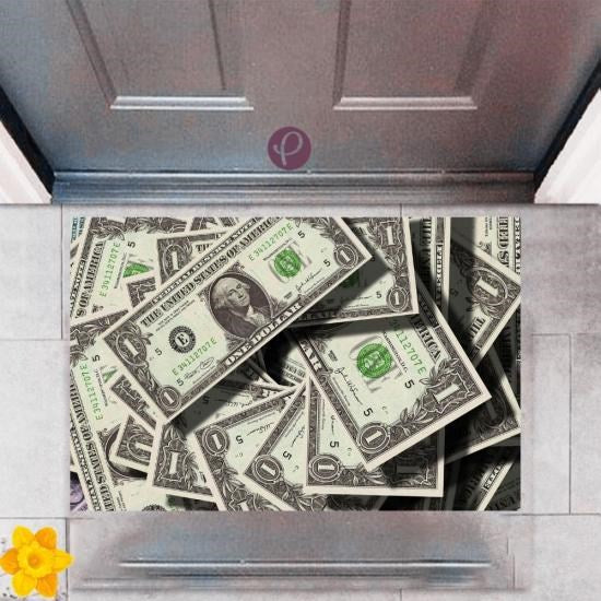 Kapı Önü Paspası Dekoratif Dijital Baskı Dolar P-2331 - UcuzaGeliyor