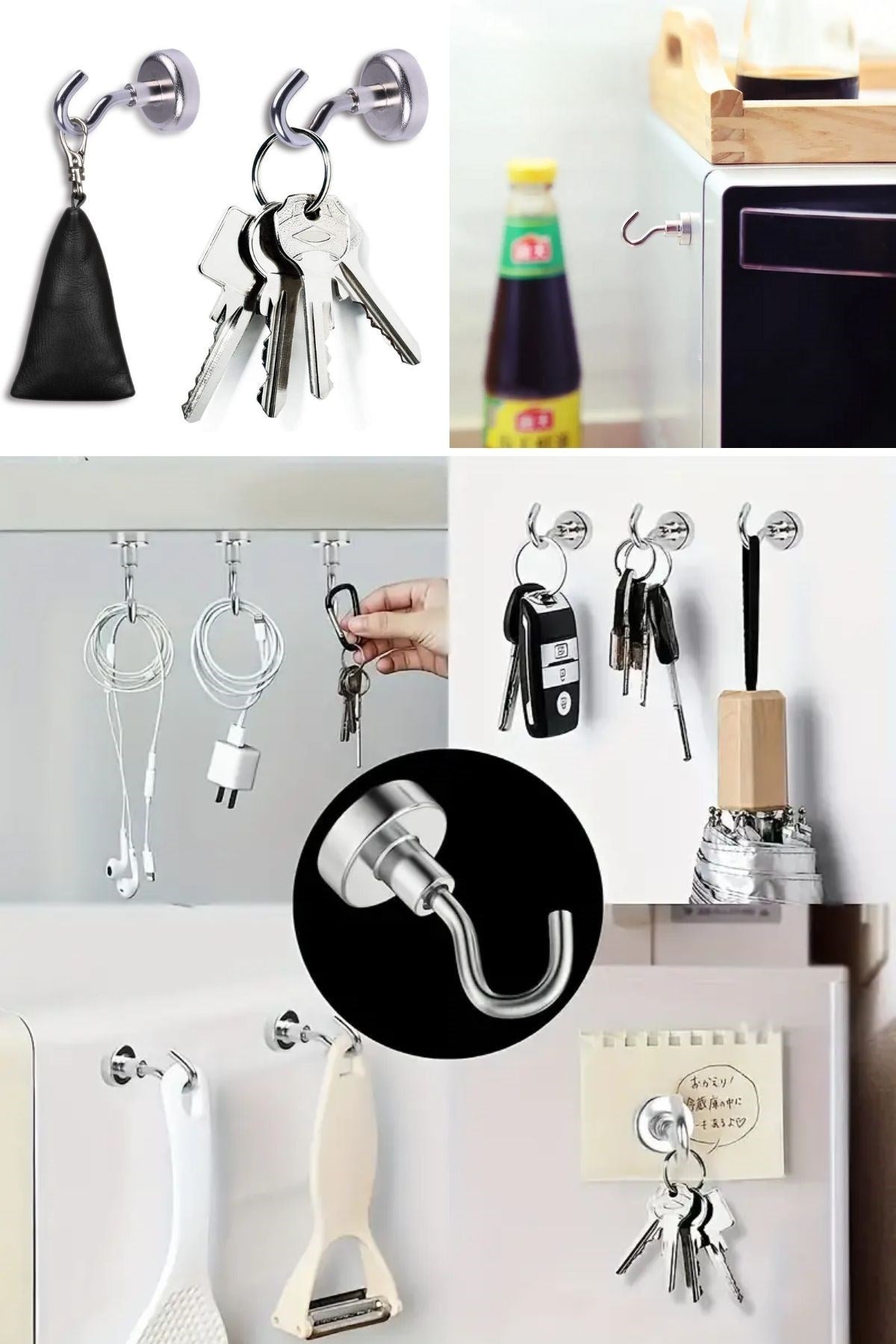 BUFFER® Güçlü Manyetik Mutfak,Banyolar İçin Çok Amaçlı 2'li Magnet Askı