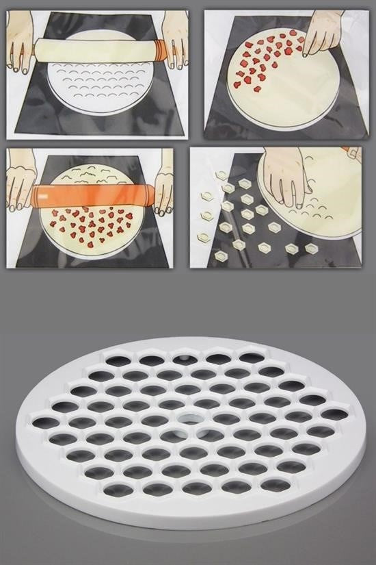 GENEL® 61 Bölmeli Petek Şekilli Pratik Mantı Kesici  Açma Kalıbı Mantımatik