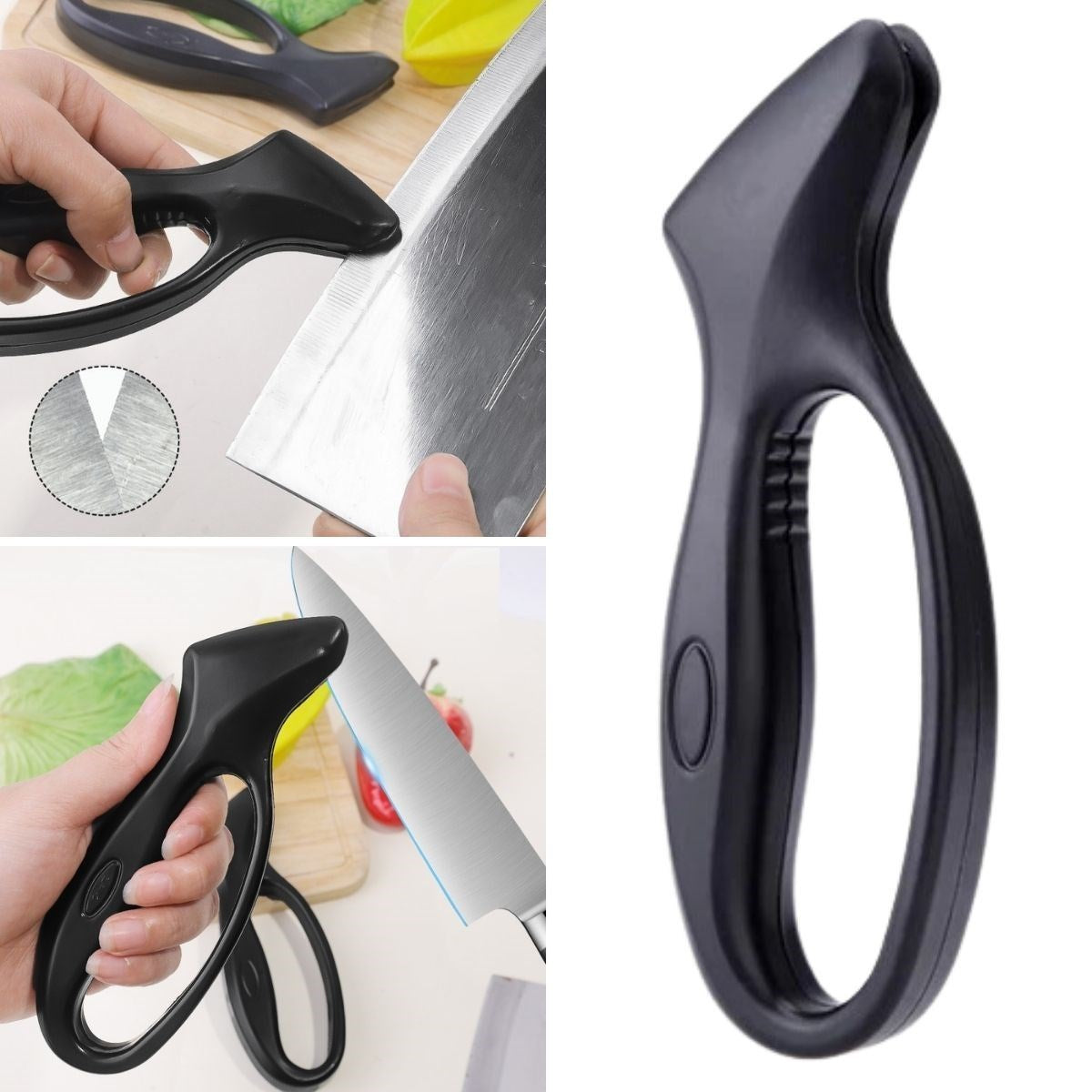 GENEL® Kolay Tutuş Saplı Paslanmaz Çelik Manuel Bıçak Bileme Aleti