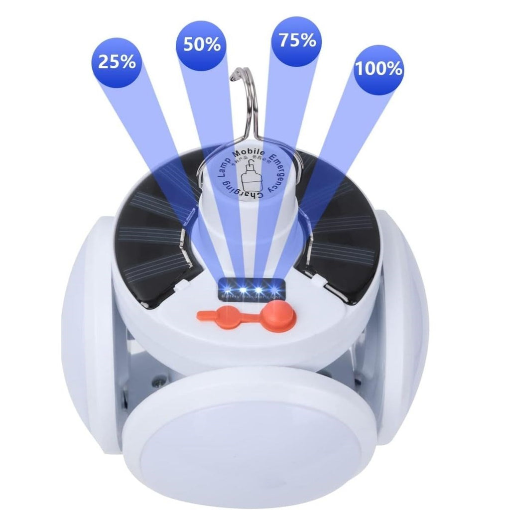 BUFFER®  Solar Panelli Şarjlı 5'li Katlanabilir Acil Durum Kamp Lambası