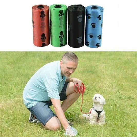 BUFFER® 4lü Evcil Hayvanlar Için Pati Desenli Kedi Köpek Kaka Poşeti Torbası - UcuzaGeliyor