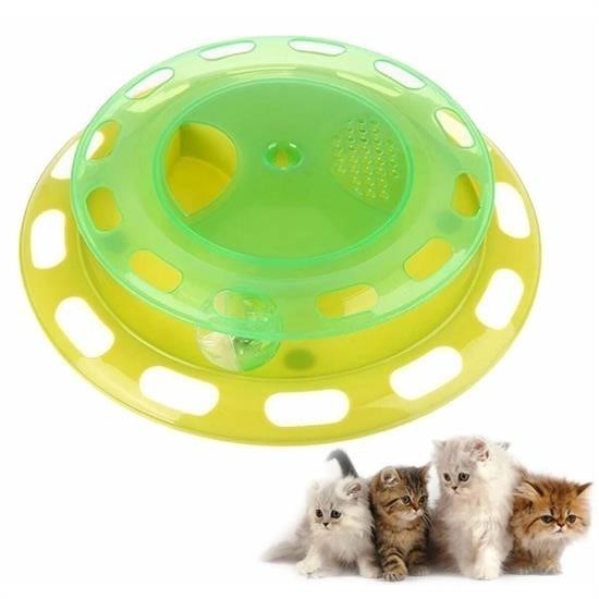 GENEL® Döner Tablalı Kedi Yemek Yeme Kabı Eğlenceli Kedi Yemek Tabağı