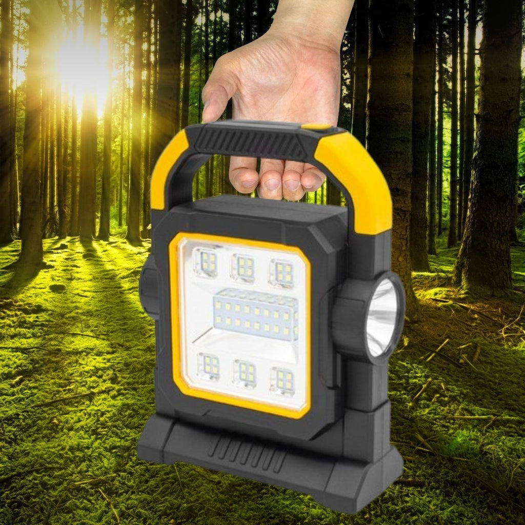 GENEL® HelloCloud Şarjlı Solar LED Çalışma Işığı | USB Çıkışlı Taşınabilir Projektör Lamba