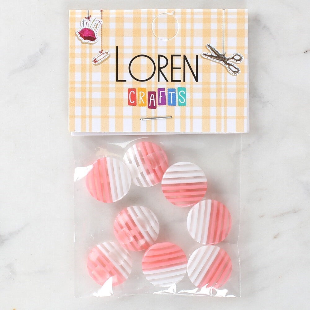 Loren Crafts 8'li Desenli Düğme - 1094