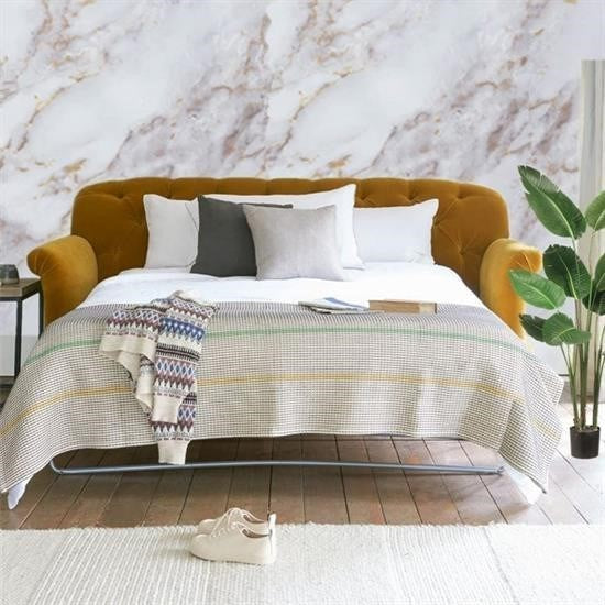 GENEL® Mermer Desenli Masa Tezgah Mutfak Su Geçirmez Yapışkanlı Folyo Sticker Sarı 5x0,6m