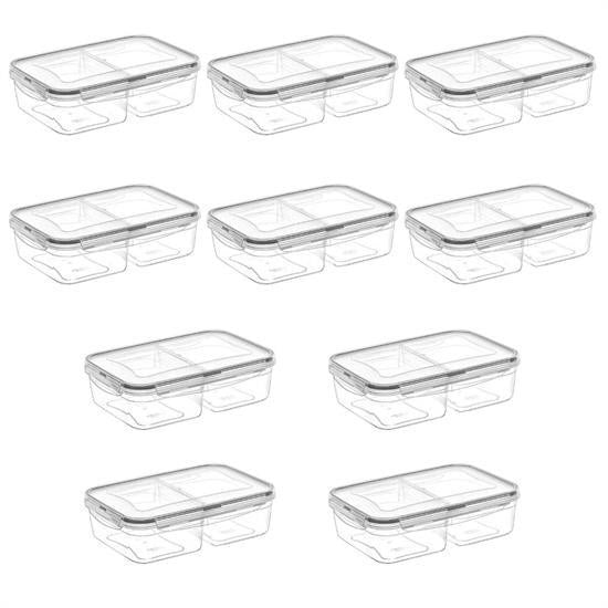 GENEL® 2 Bölmeli 1+1 Litre Kilitli Kapaklı Erzak Saklama Kabı LC-525