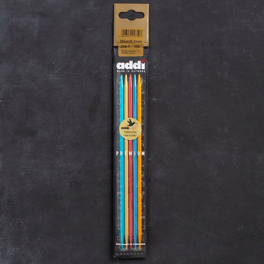 Addi Colibri 5mm 20cm Renkli Çorap Şişi - 204-7 - UcuzaGeliyor