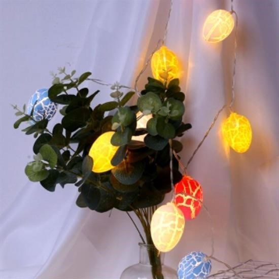 BUFFER® 10lu Renkli Yumurta Şeklinde Dekoratif Dolama Led Aydınlatma - UcuzaGeliyor