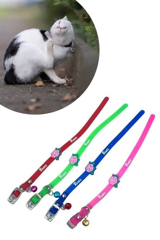BUFFER® Çıngıraklı Zilli Sevimli Renkli Slikon Kedi Köpek Boyun Tasması - UcuzaGeliyor