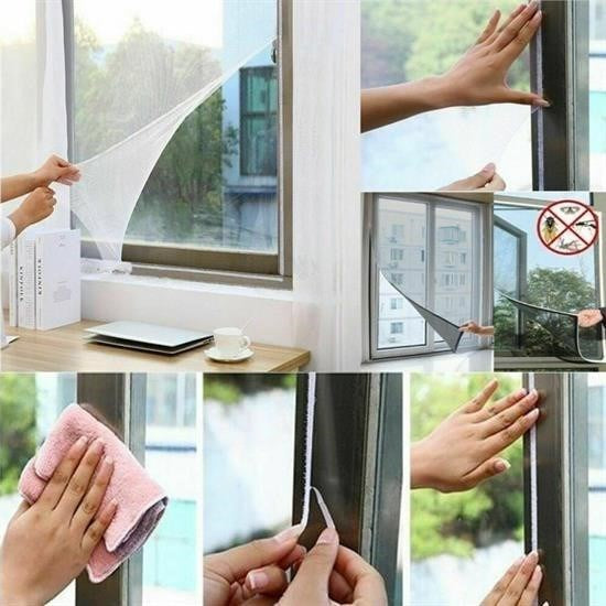 GENEL® Tüm Cam Pencere Kapılara Uyumlu Çift Kanat Pencere Sinekliği