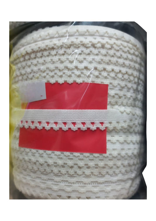 Çamaşır Lastiği Dantelli 1 cm 1 Metre Beyaz 2. Model - UcuzaGeliyor