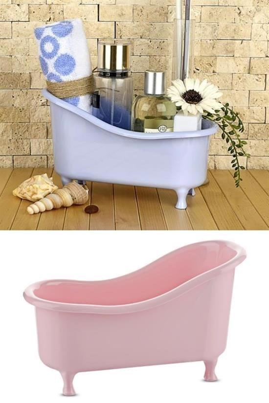 GENEL® Dekoratif Mini Küvet Şeklinde Çok Amaçlı  Banyo Düzenleyici Sepet