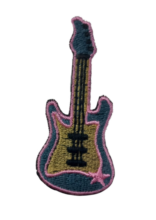 Aplike Ütü İle Yapışan Gitar Pembe Arma 5x3 cm - UcuzaGeliyor