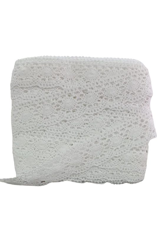 Kopanaki Dantel en 5 cm Badem Model Beyaz 1 Metre - UcuzaGeliyor