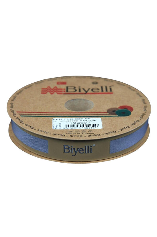 Biye Koton Katlı D23 Koyu Gri 2 cm 25 Metre %65 Koton %35 Polyester - UcuzaGeliyor