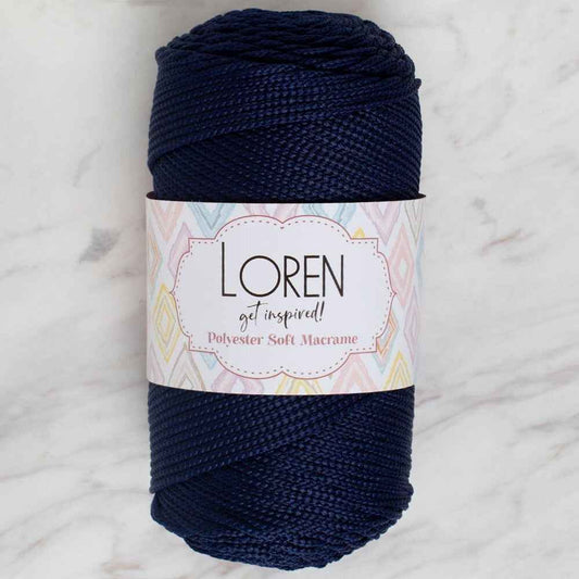 Loren Polyester Soft Macrame Koyu Lacivert El Örgü İpi - LM030 - 34436 - UcuzaGeliyor