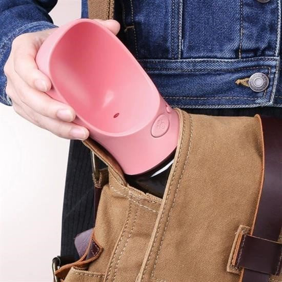 GENEL® Taşınabilir Evcil Hayvan Suluğu Seyahat Kabı Kilitlenebilen Su Sızdırmaz Kap 350 ml