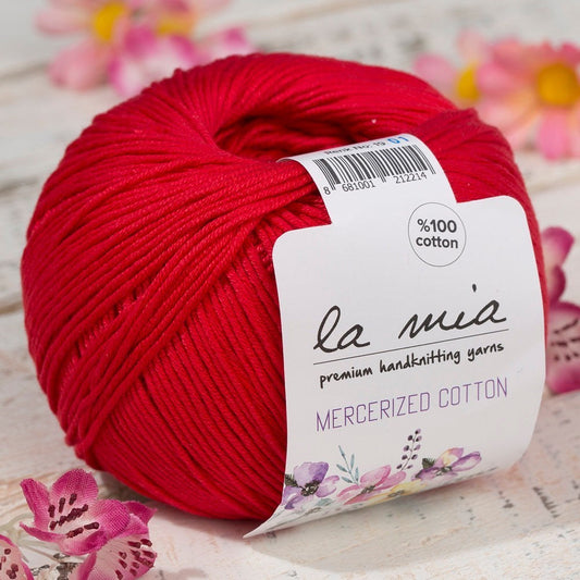 La Mia Mercerized Cotton Kırmızı El Örgü İpi - 19 - 33597 - UcuzaGeliyor