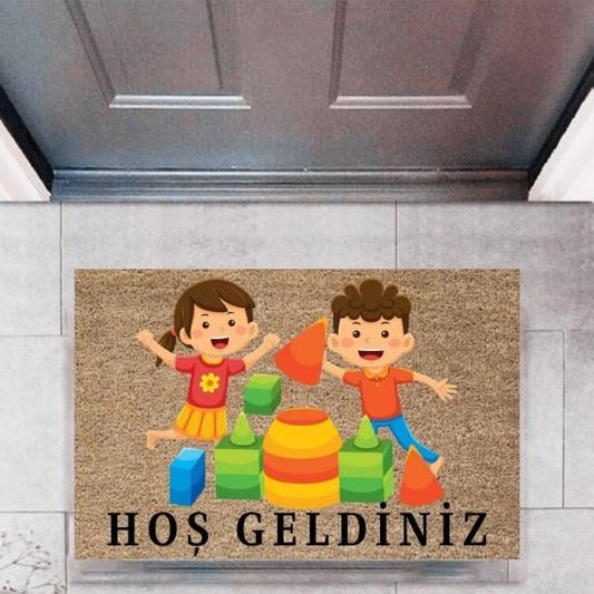 Kapı Önü Paspası Dekoratif Dijital Baskı ÇocuklarP-2718 - UcuzaGeliyor