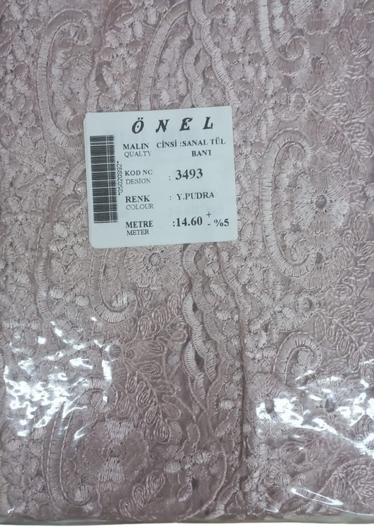 Dantel Polyester Sanal Tül Bant Y.Pudra 14,60 Metre En 6 cm ON-3493-PU - UcuzaGeliyor