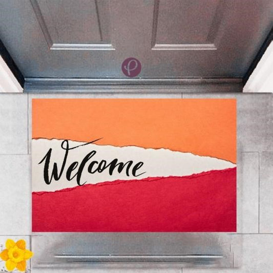 Kapı Önü Paspası Dekoratif Dijital Baskı Welcome P-2344 - UcuzaGeliyor