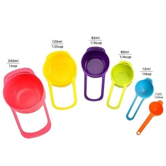 GENEL® Pratik Ölçü Kaşığı Kabı 5li Şeker Baharat Sıvı Ölçer Aparat