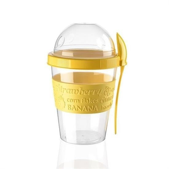 GENEL® Taken Go Kapaklı Kaşıklı Pratik Taşınabilir Meyveli Yoğurt Kabı