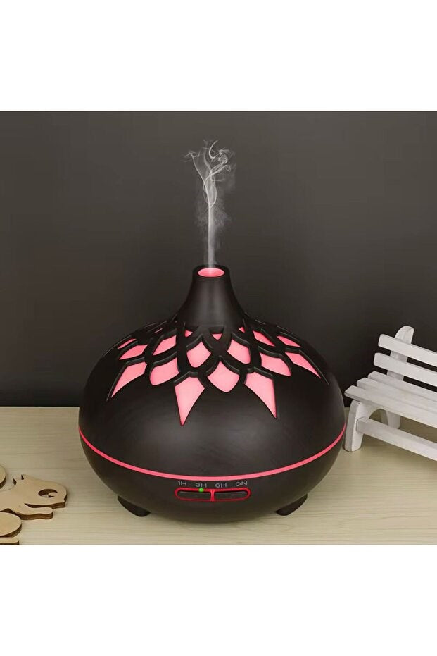 sonx Aroma Difüzör Gece Işığı 7 Led DESENLİ Nemlendirici Kumandalı Buhar Makinesi 550 ml