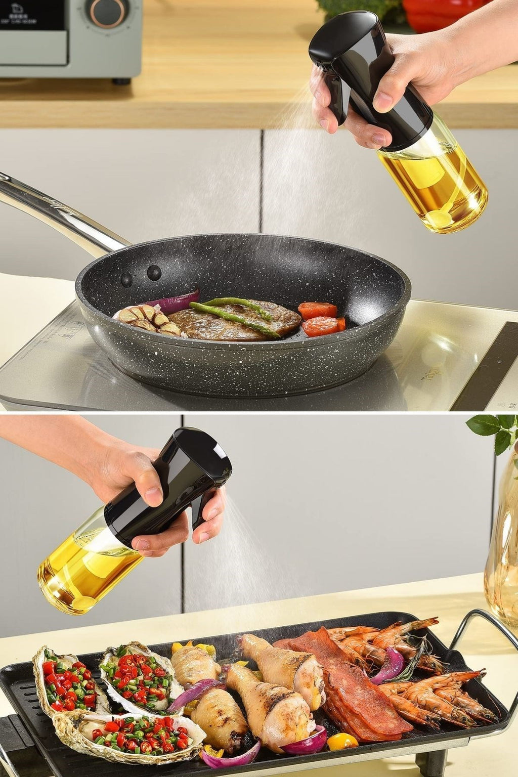 BUFFER® Çok Amaçlı Cam Şişe Püskürtmeli Dağıtıcı Yağdanlık Limonluk Sirke Sosluk Spreyi