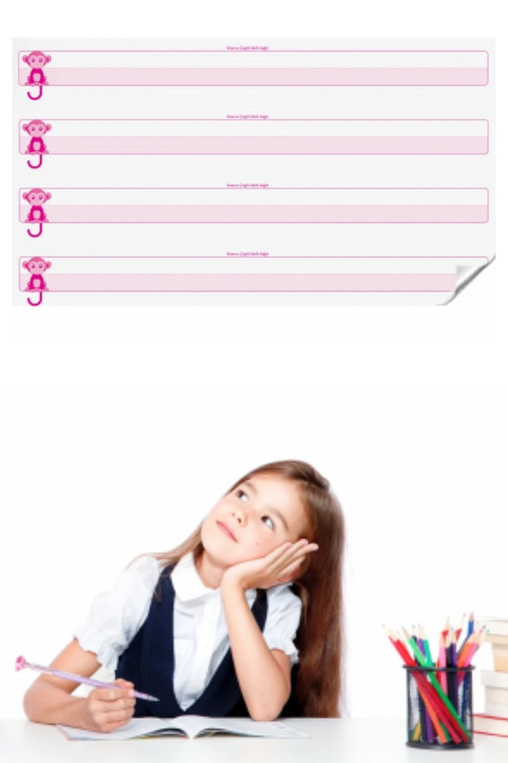 BUFFER® Kılavuz Çizgili Akıllı Kağıt Yazı Tahtası Duvarda İz Bırakmaz Statik Yeni Müfredata Uygun 100x56cm