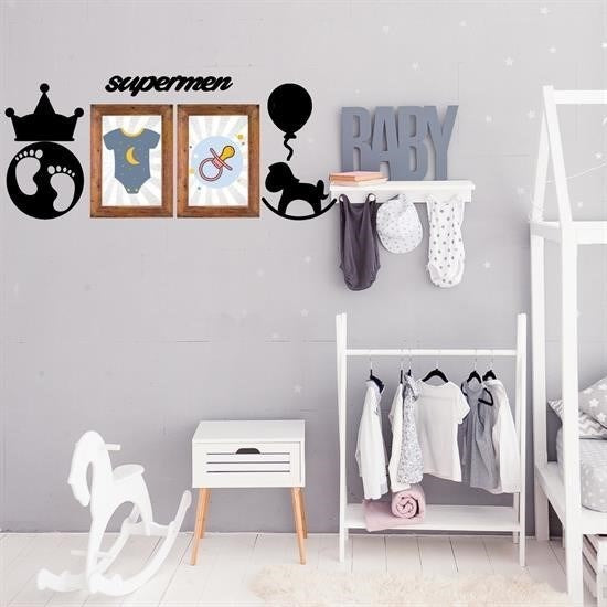 GENEL® DECO103 Supermen Dekoratif Duvar Süsü Tablo Aksesuar Ahşap Tasarım Hediye Pano Sticker Seti - UcuzaGeliyor