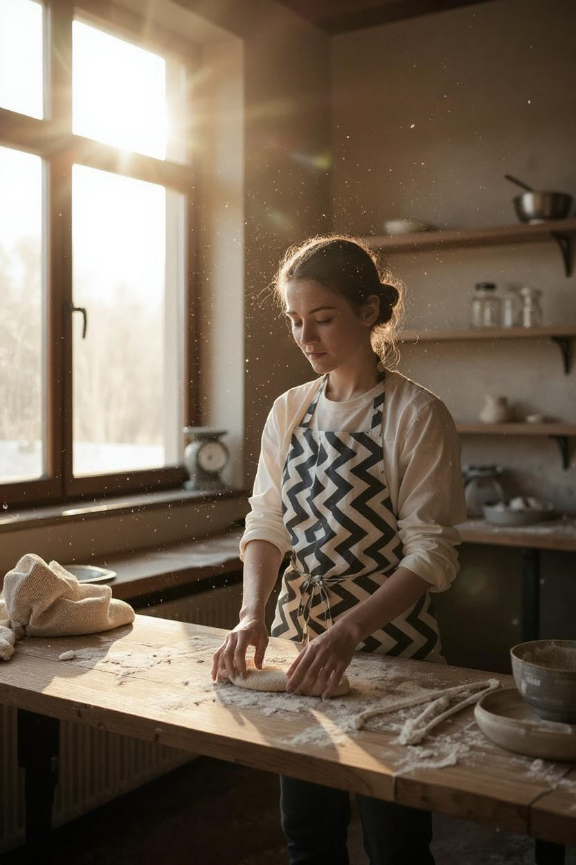 Zikzak Desenli Mutfak Önlüğü