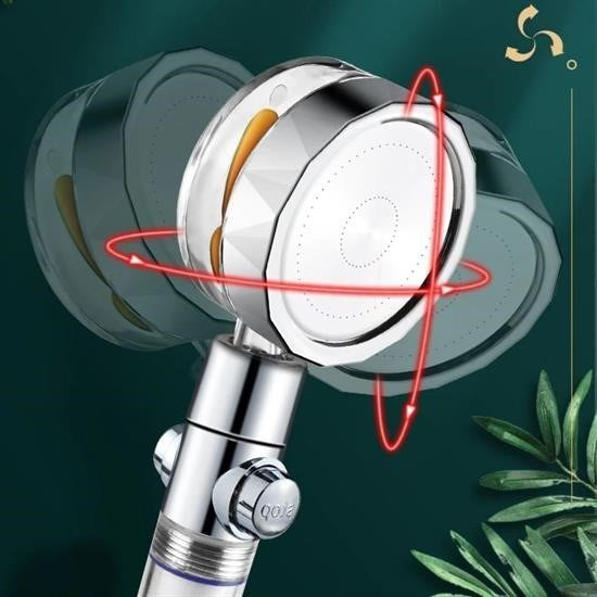 BUFFER® Turbo Pervaneli ve Filtreli Su Tasarruflu 360 Derece Dönebilen Tazyikli Duş Başlığı