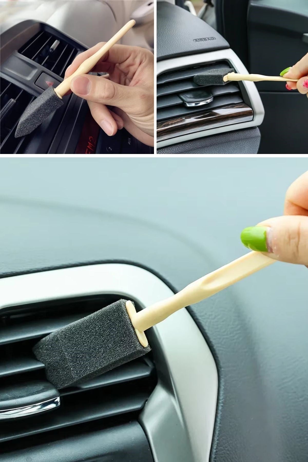 BUFFER® 5'li Araba Havalandırma Temizleme Fırçaları Klima Çıkışları,Toz Alma&Otomobil İçi Detaylı Mini Temizlik Aparatları