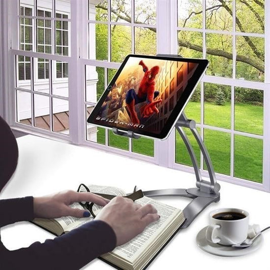 BUFFER® 360 Derece Dönebilen Mutfak Masaüstü Telefon Tablet Tutucu Ayarlanabilir Esnek Ayaklı Metal - UcuzaGeliyor