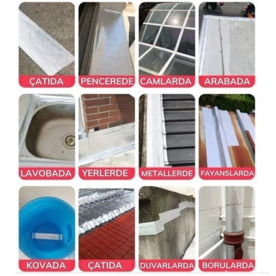 GENEL® 2 Mt Yüksek Sıcaklık Dayanan Su Geçirmez Çatı  Duvar Çatlak Onarıcı Yapışkan Bant Folyo 5 Cm - UcuzaGeliyor