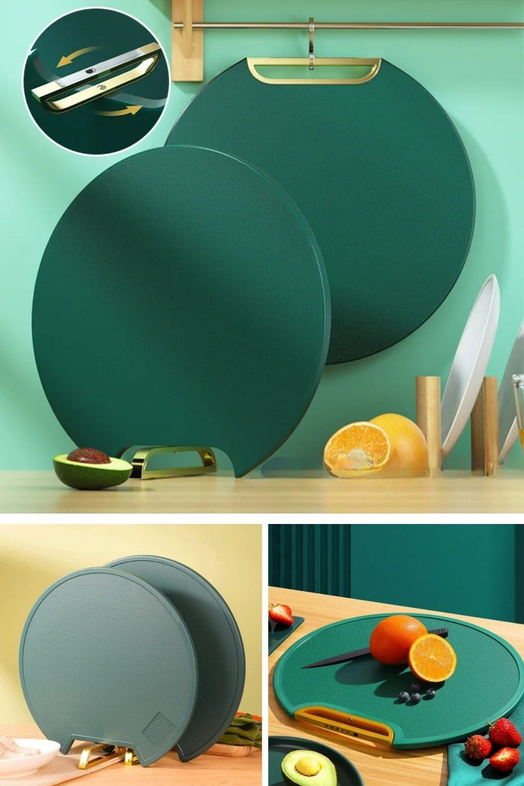 GENEL® Mutfak Sebze,Meyve,Et,Balık,Ekmek Doğrama Kesme Tahtası Standlı Kesim Panosu