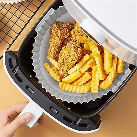 GENEL® Renkli Isıya Dayanıklı Yıkanılabilir Silikon Fırın Ve Airfryer Yuvarlak Pişirme Matı 20 Cm